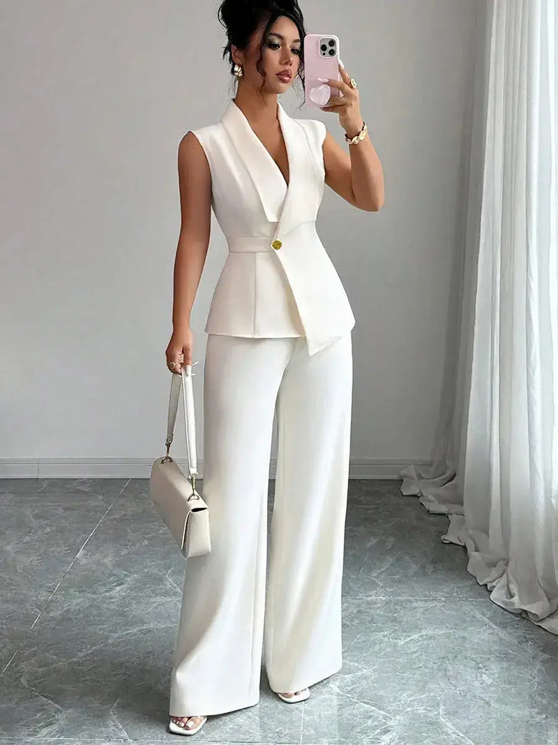 Trenluxwear Women's spring 2 Piece sleeveless Suit TrenLux Wear
