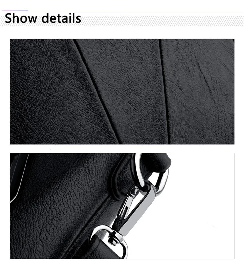 Women's Luxury PU Leather Crossbody Bag — Multi-Pocket Shoulder & Tote Handbag