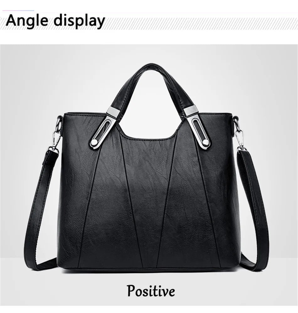Women's Luxury PU Leather Crossbody Bag — Multi-Pocket Shoulder & Tote Handbag