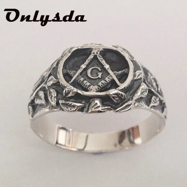 Men's Masonic Stainless Steel Ring — Punk Rock Hip-Hop Biker Freemasonry Jewellery Gift
