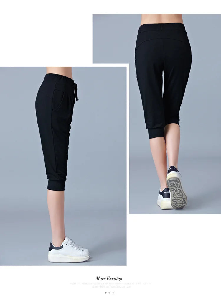 TrendLux Women's Harem Jogger Capri Pants – High Waist Loose Sweatpants