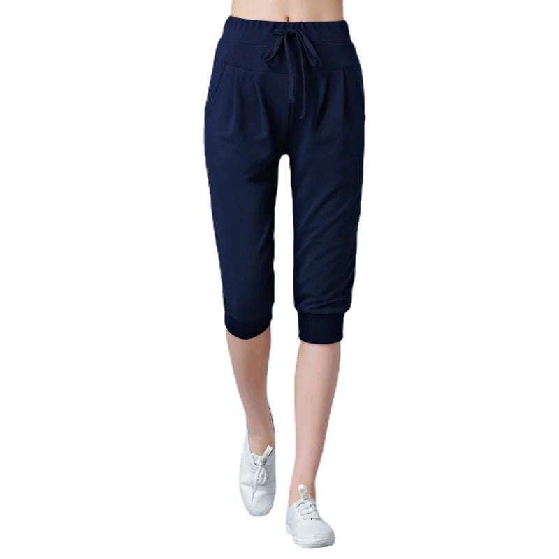 TrendLux Women's Harem Jogger Capri Pants – High Waist Loose Sweatpants