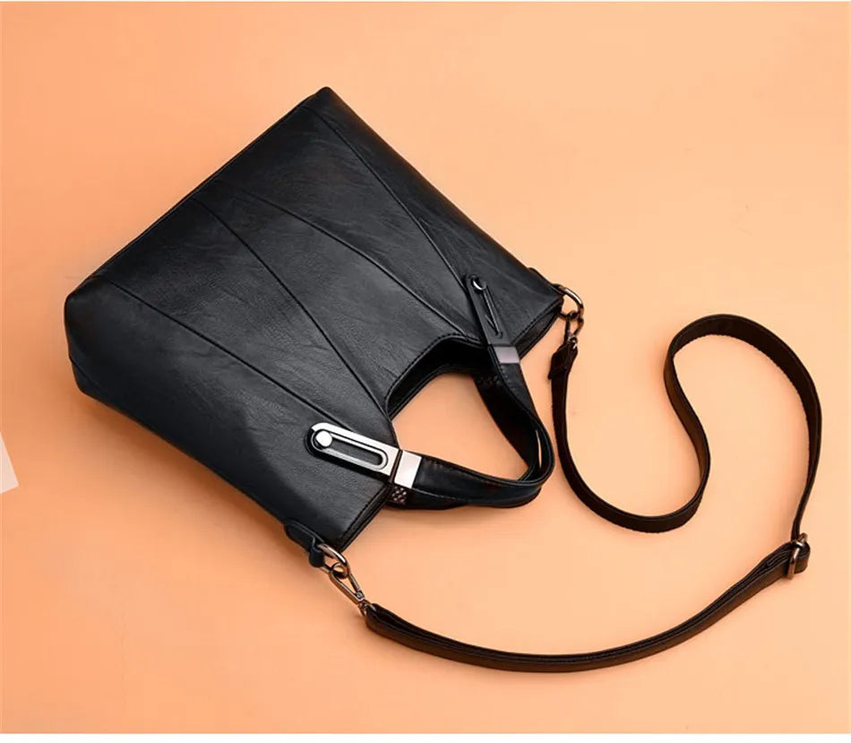 Women's Luxury PU Leather Crossbody Bag — Multi-Pocket Shoulder & Tote Handbag
