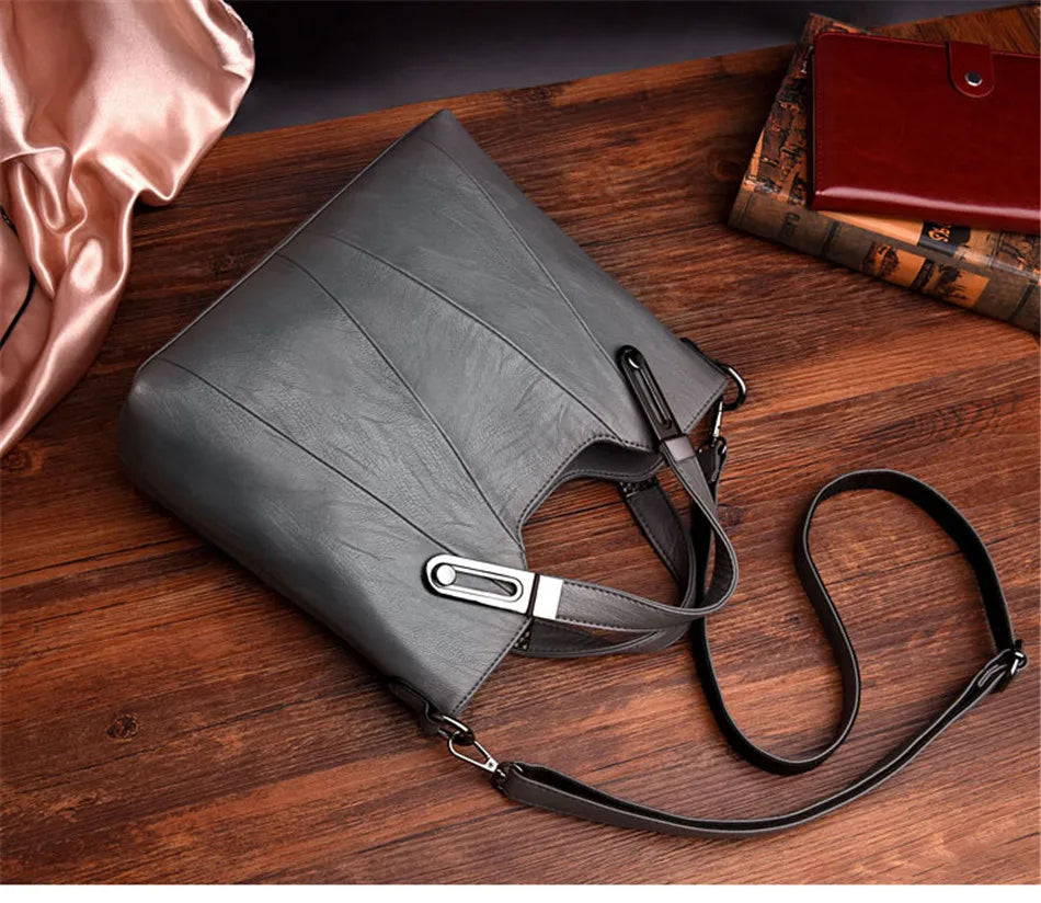 Women's Luxury PU Leather Crossbody Bag — Multi-Pocket Shoulder & Tote Handbag