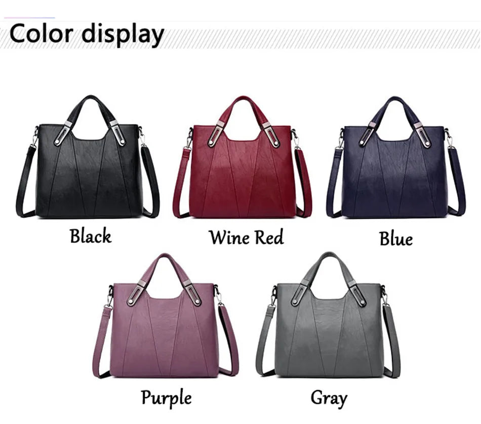 Women's Luxury PU Leather Crossbody Bag — Multi-Pocket Shoulder & Tote Handbag