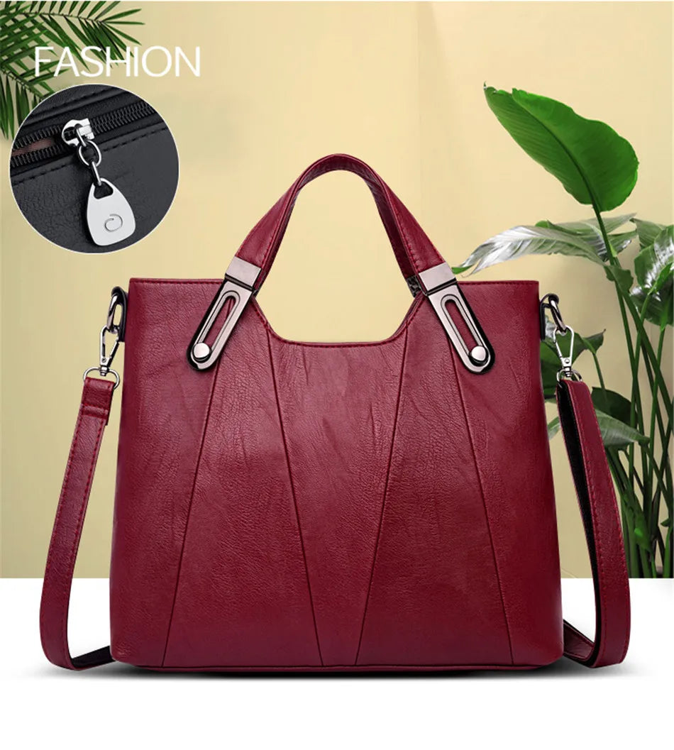 Women's Luxury PU Leather Crossbody Bag — Multi-Pocket Shoulder & Tote Handbag
