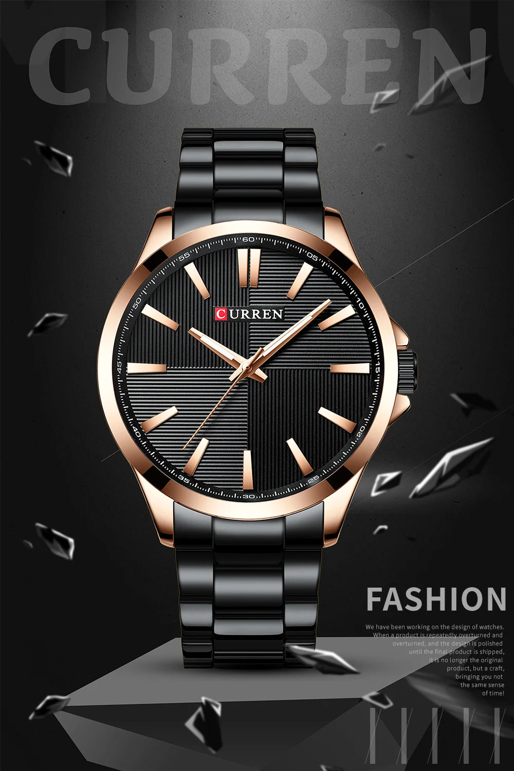 Men's CURREN Military Sport Quartz Watch — Stainless Steel Waterproof Wristwatch
