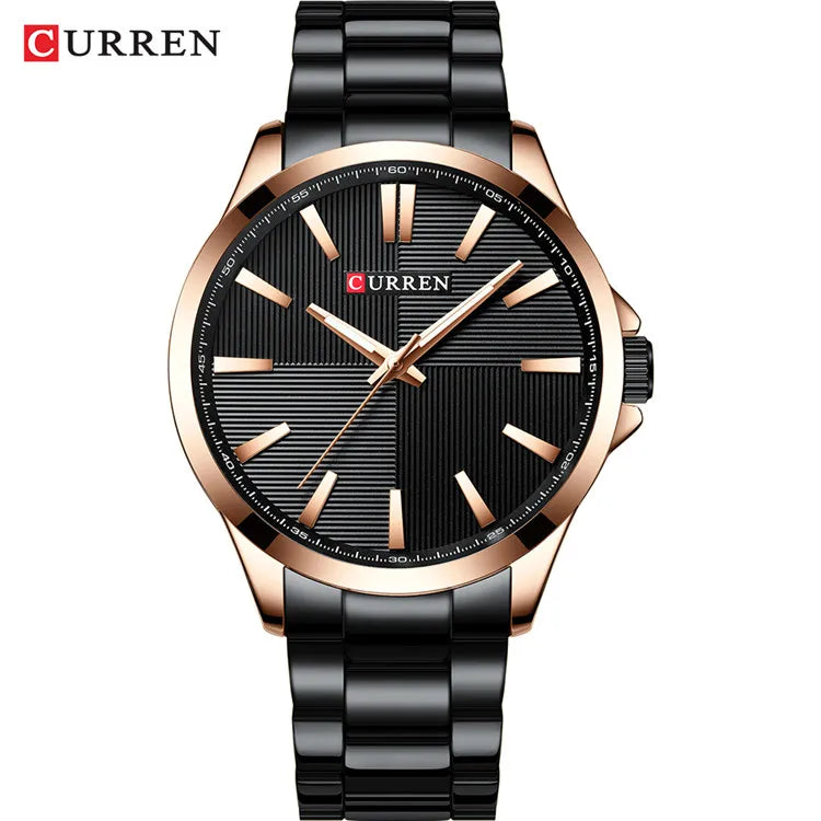 Men's CURREN Military Sport Quartz Watch — Stainless Steel Waterproof Wristwatch