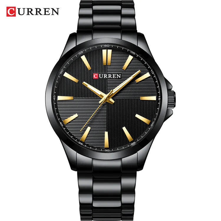 Men's CURREN Military Sport Quartz Watch — Stainless Steel Waterproof Wristwatch