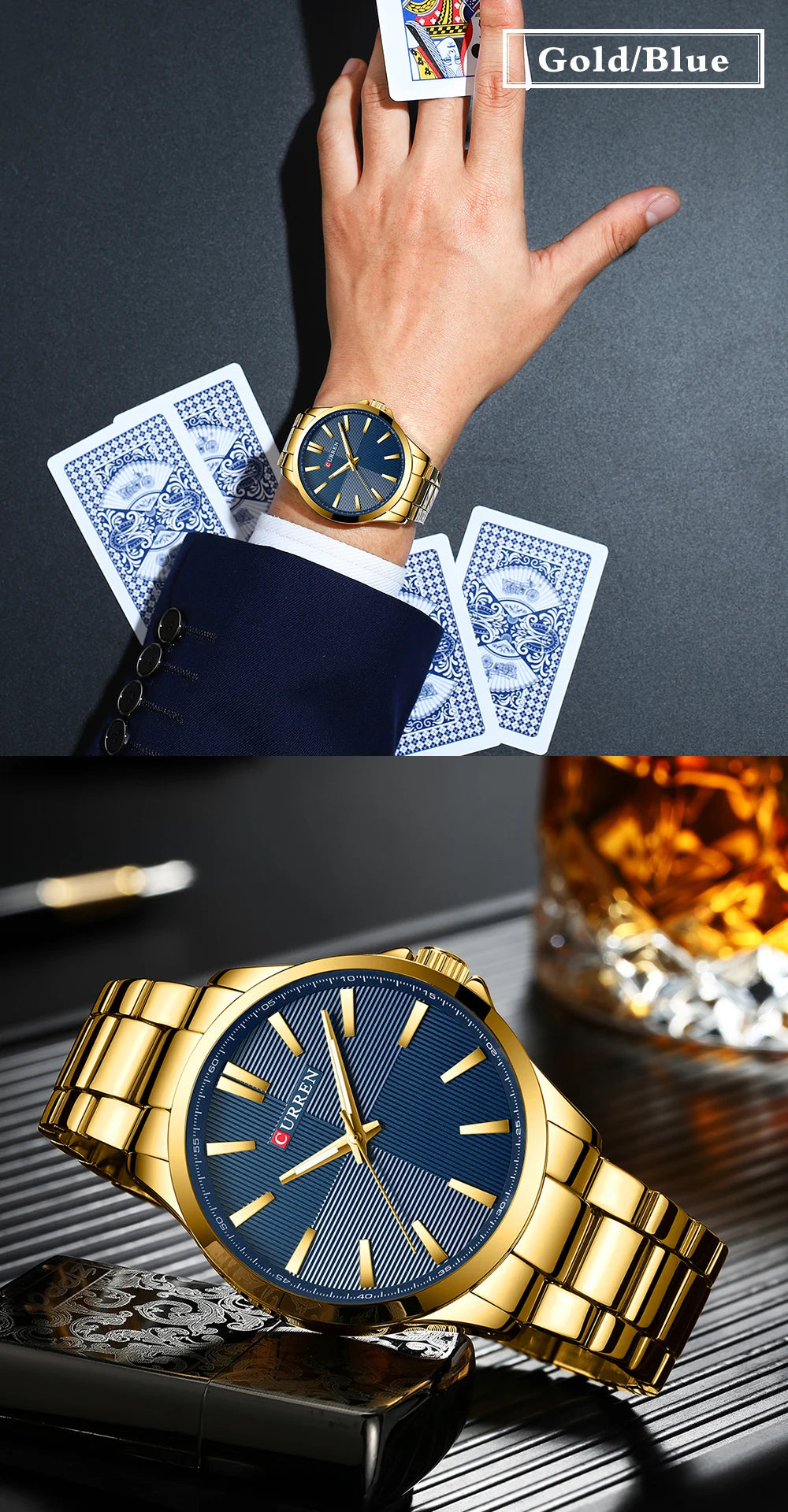 Men's CURREN Military Sport Quartz Watch — Stainless Steel Waterproof Wristwatch