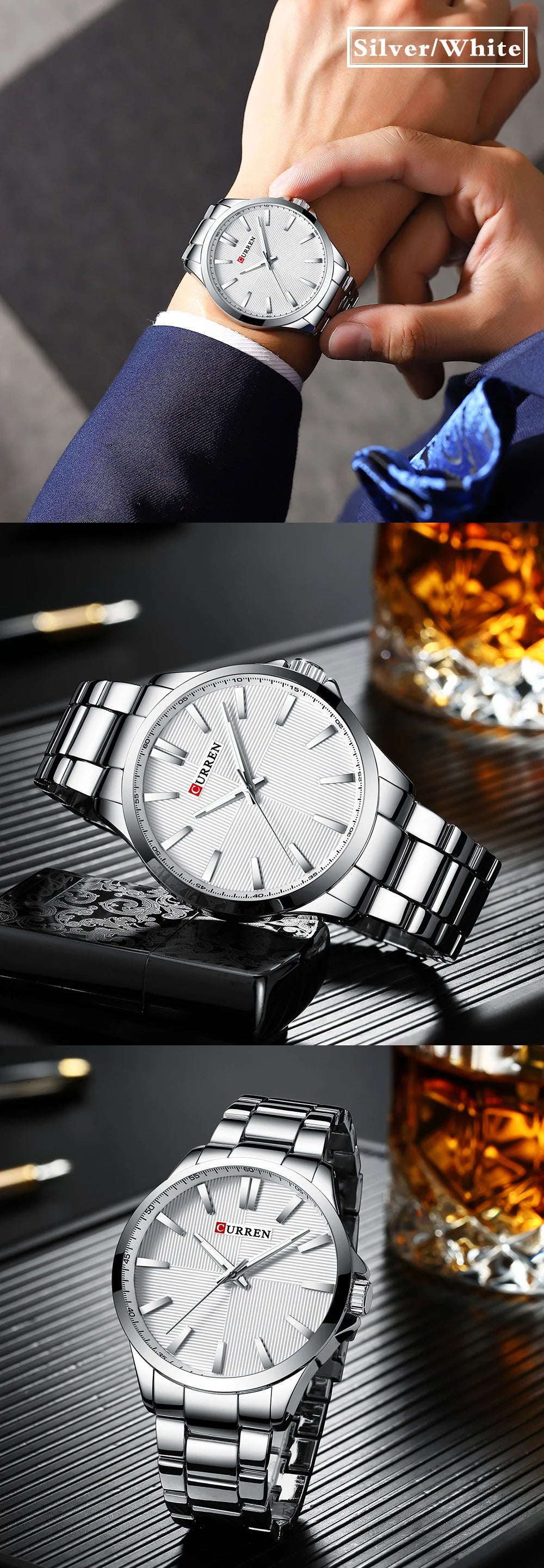 Men's CURREN Military Sport Quartz Watch — Stainless Steel Waterproof Wristwatch