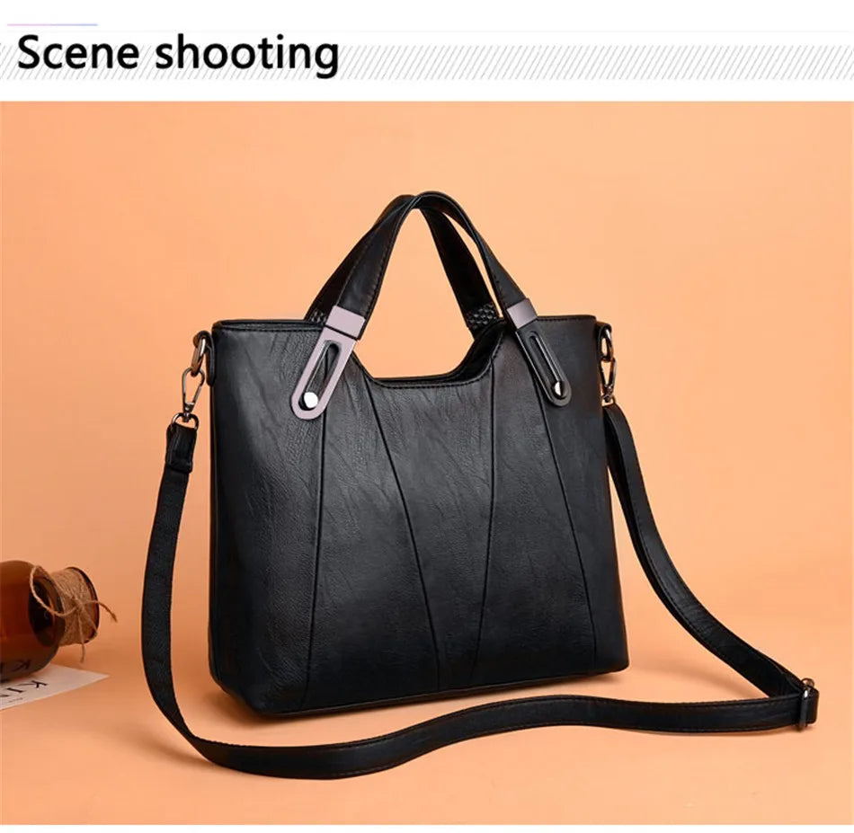 Women's Luxury PU Leather Crossbody Bag — Multi-Pocket Shoulder & Tote Handbag
