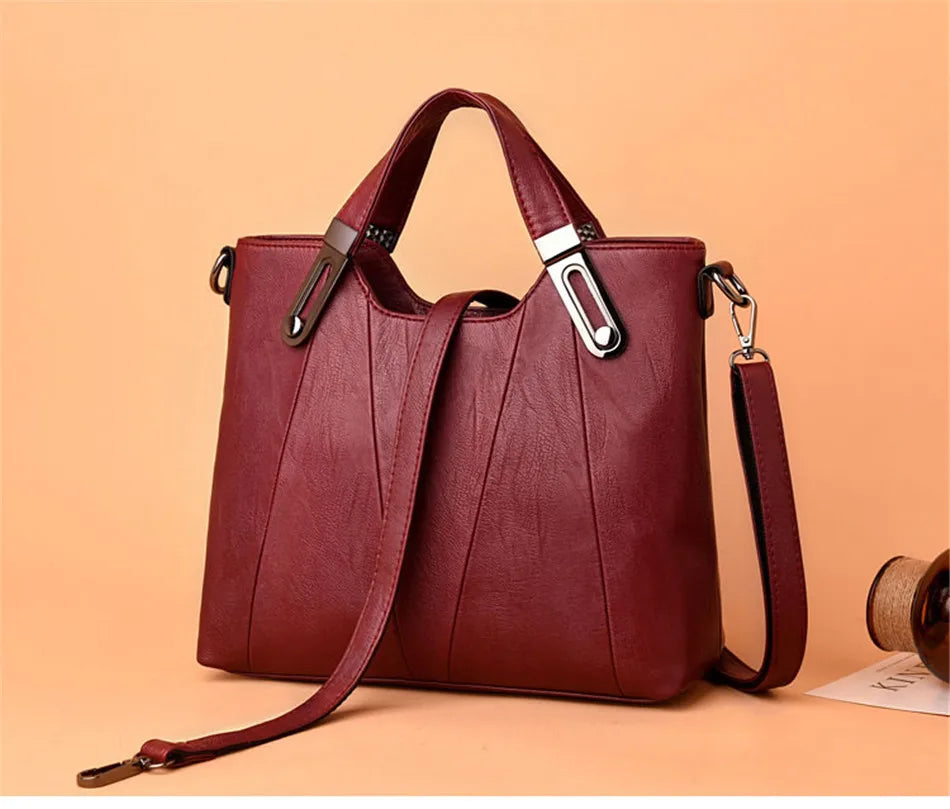 Women's Luxury PU Leather Crossbody Bag — Multi-Pocket Shoulder & Tote Handbag