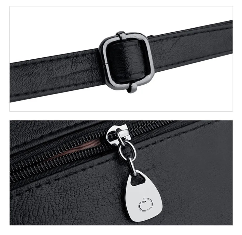 Women's Luxury PU Leather Crossbody Bag — Multi-Pocket Shoulder & Tote Handbag