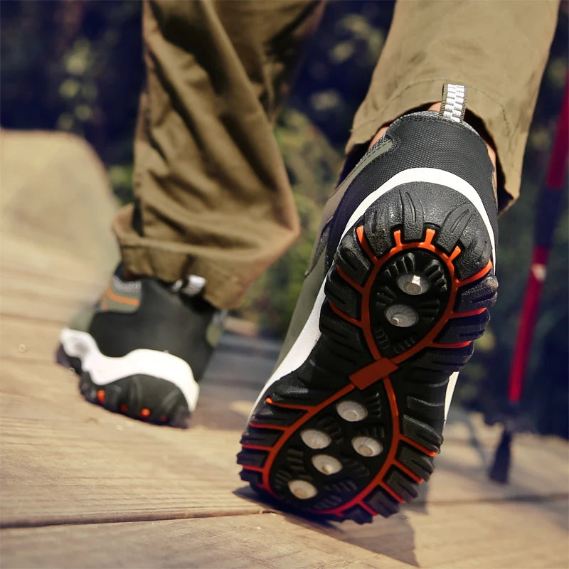 Men's Leather Casual Sport Sneakers — Lightweight Walking Shoes