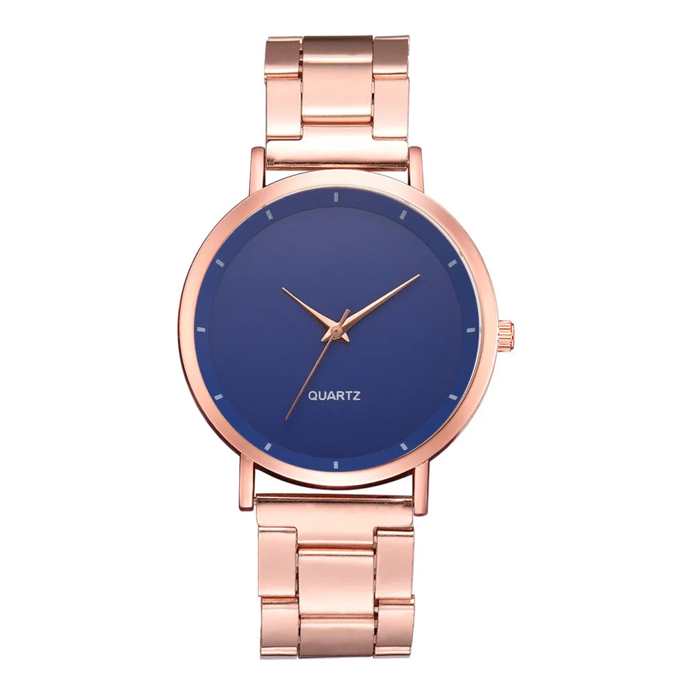 Women's Rose Gold Fashion Quartz Watch — Stainless Steel Business Wristwatch