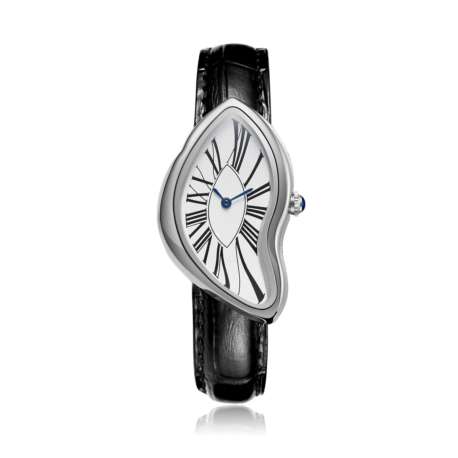 Women's Retro Y2K Irregular Creative Alloy Case Leather Strap Quartz Watch