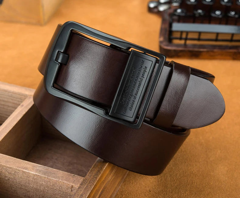 Men's Light Luxury PU Leather Belt — Pin Buckle Casual Versatile Jeans Waistband