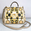 Women's Rose Leather Crossbody Tote Bag — Lady Shoulder Handbag in Yellow & More