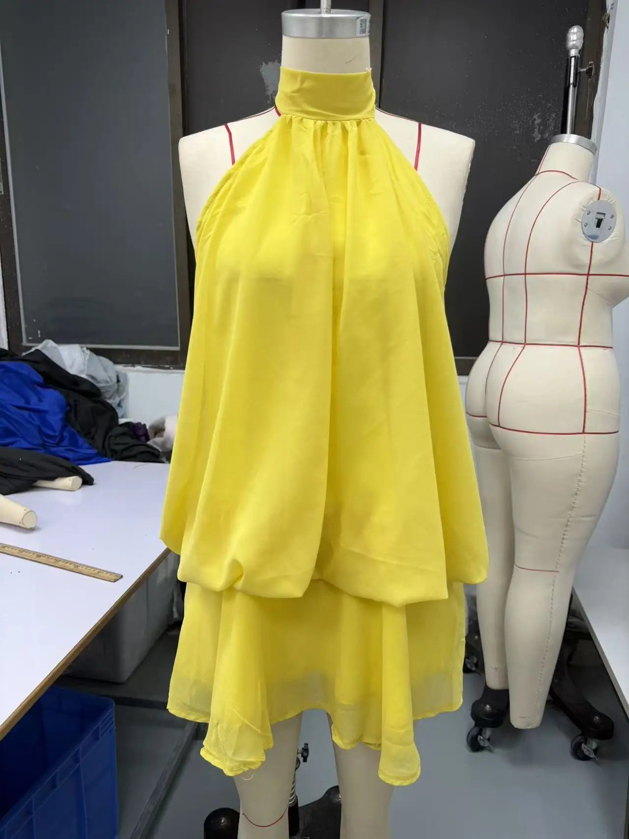 Women's Polyester Backless Slim-Fit A-Line Beach Dress