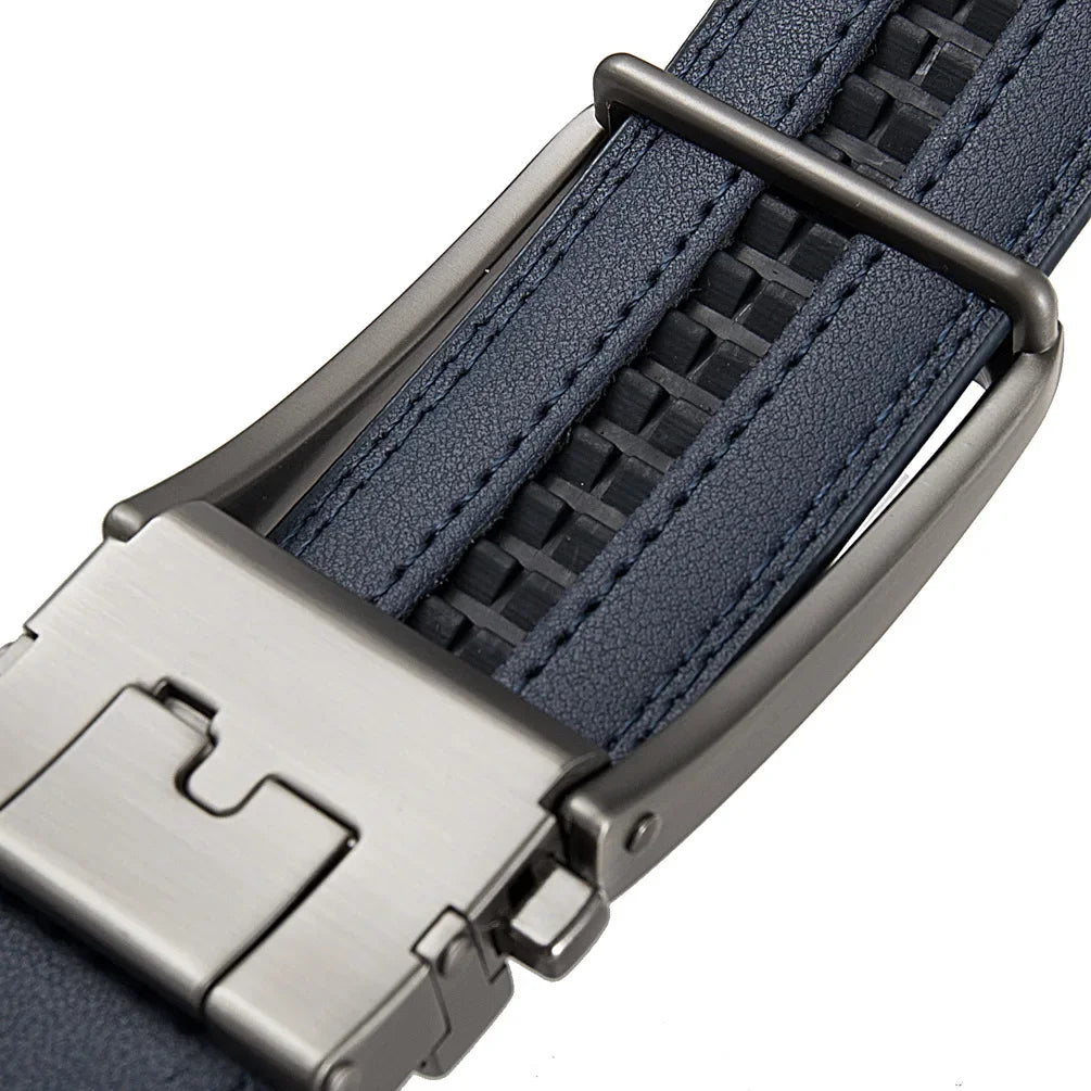 Men's Genuine Leather Belt — Automatic Buckle Luxury Designer Jeans Waistband