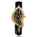 Women's Retro Y2K Irregular Quartz Watch — Creative Alloy Case Leather Strap