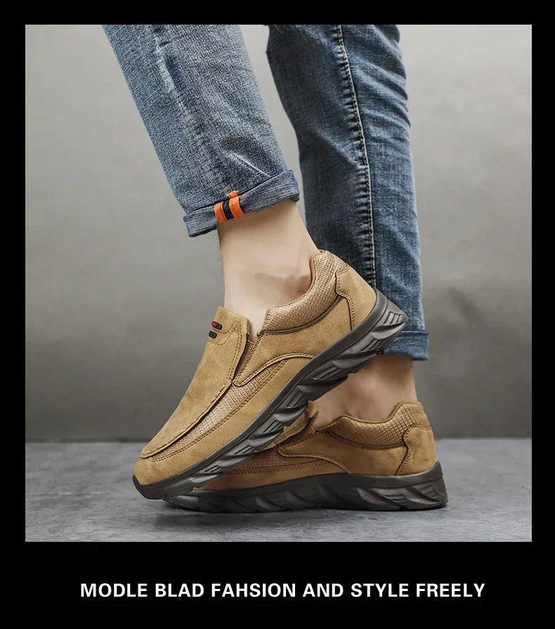 Men's Handmade Retro Slip-On Loafers — Breathable Casual Sneakers