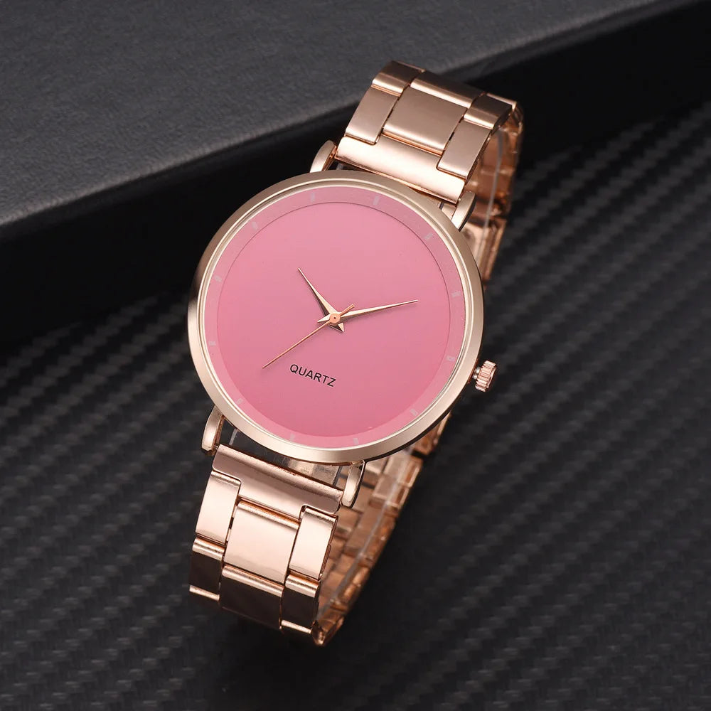 Women's Rose Gold Fashion Quartz Watch — Stainless Steel Business Wristwatch