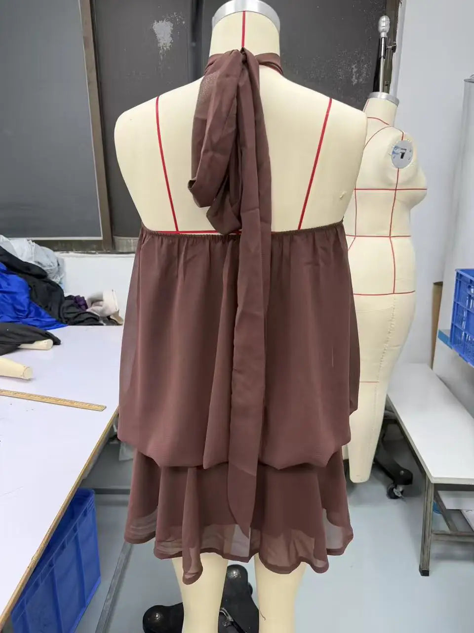 Women's Polyester Backless Slim-Fit A-Line Beach Dress
