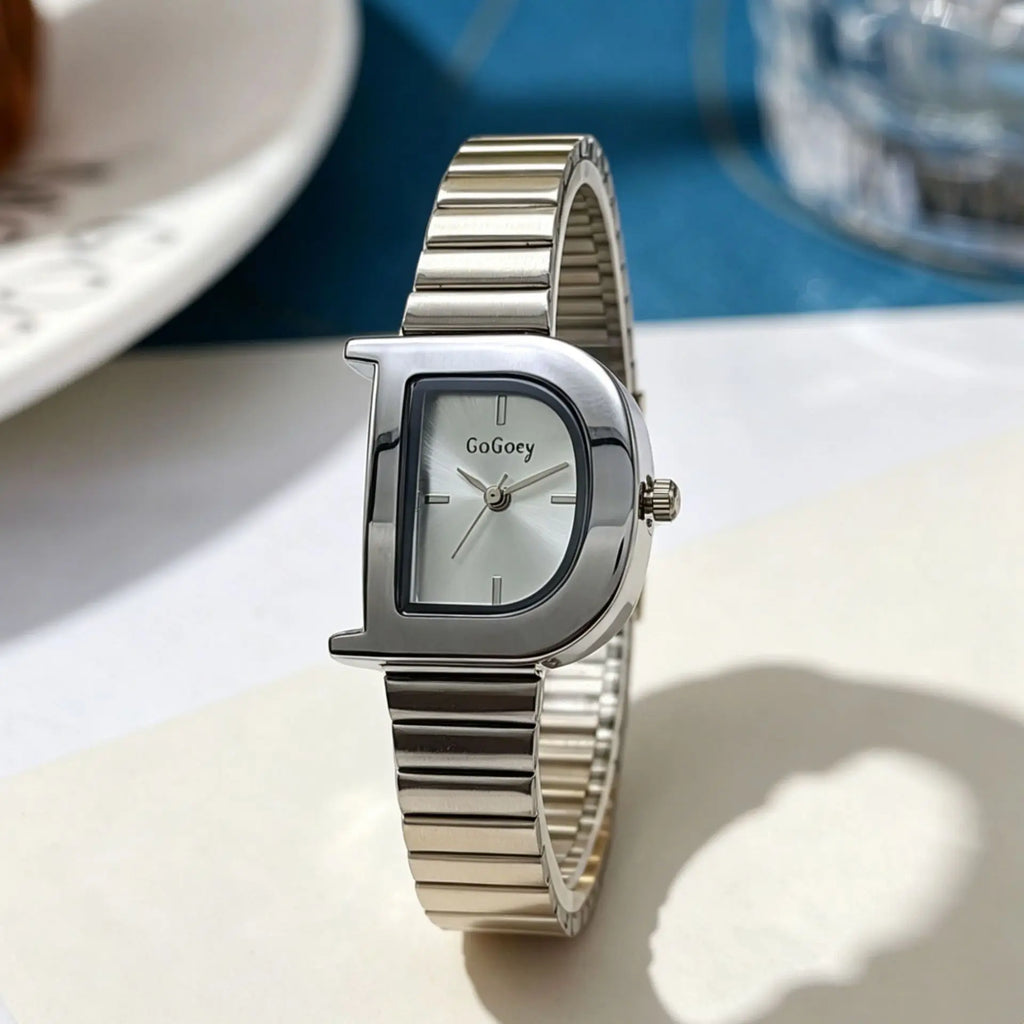 Women's Vintage D-Shaped Bamboo Knot Watch — Personalized Quartz Wristwatch