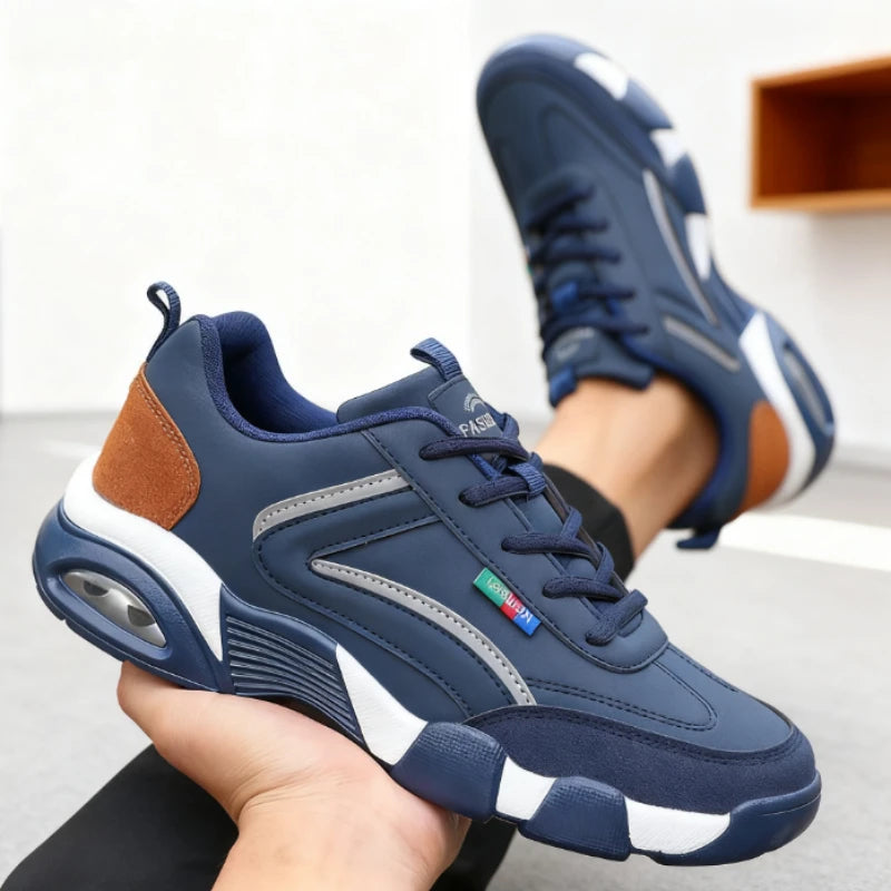 Men's Anti-Slip Rebound Walking Sneakers — Breathable Lace-Up Shoes