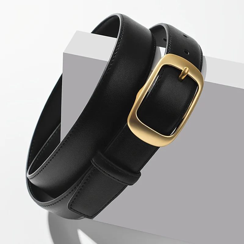 Women's PU Leather Belt — Alloy Metal Pin Buckle Fashion Strap for Jeans