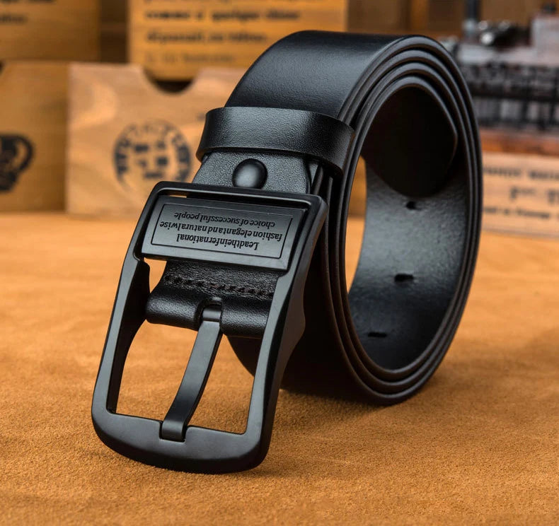 Men's Light Luxury PU Leather Belt — Pin Buckle Casual Versatile Jeans Waistband
