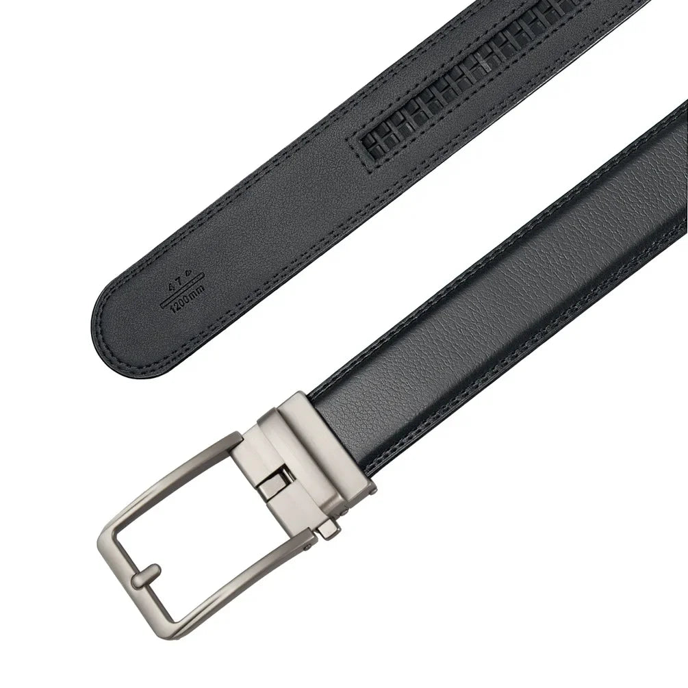 Men's Genuine Leather Belt — Automatic Buckle Luxury Designer Jeans Waistband