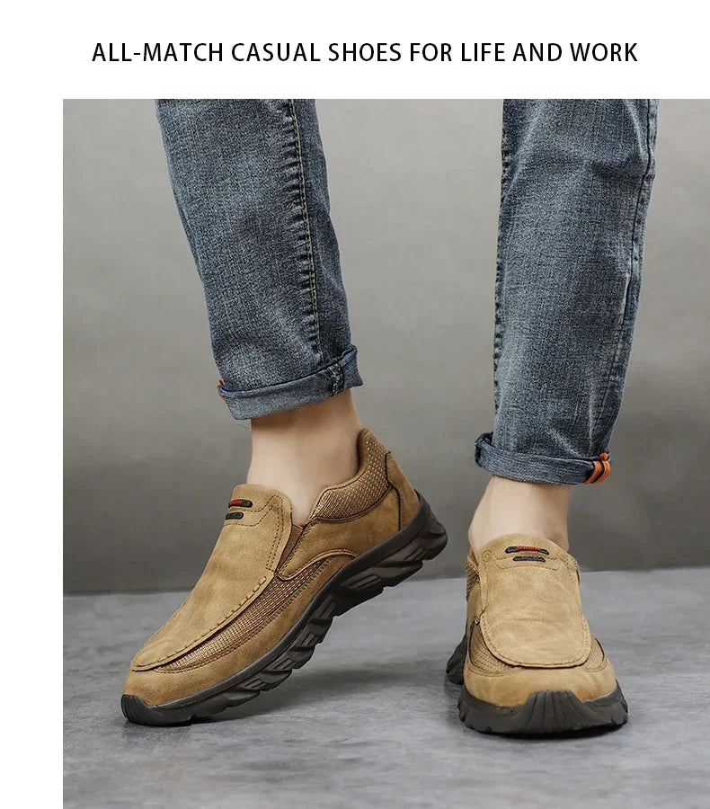 Men's Handmade Retro Slip-On Loafers — Breathable Casual Sneakers