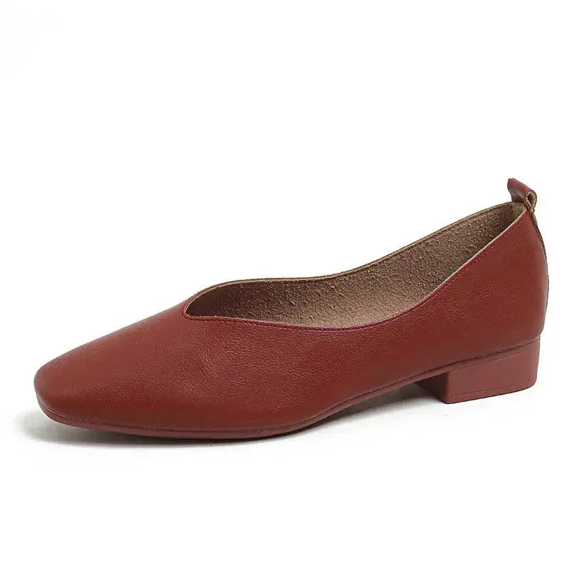TrenLux Wear Women's Round-Toe Leather Loafer Flats — Versatile Slip-On Casual Shoes TrenLux Wear