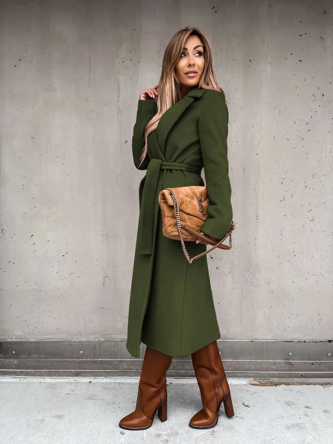 TrenLux Wear Women's Solid Woolen Lapel Coat — Long Sleeve Loose Fit Autumn Winter Coat TrenLux Wear