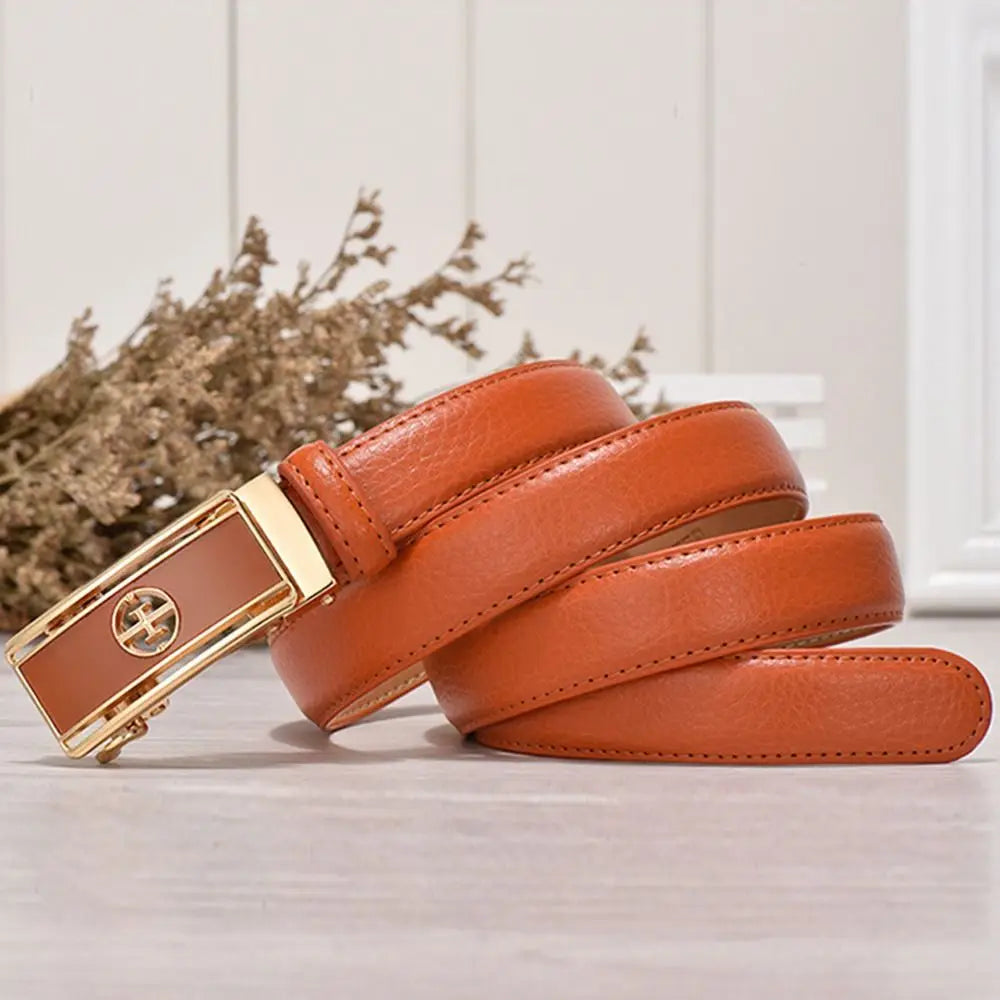 Women's Luxury Genuine Leather Belt — Automatic Buckle Waistband (105 cm)