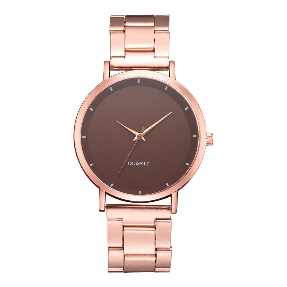 Women's Rose Gold Fashion Quartz Watch — Stainless Steel Business Wristwatch
