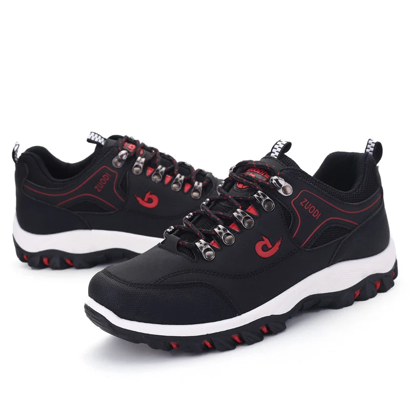 Men's Leather Casual Sport Sneakers — Lightweight Walking Shoes