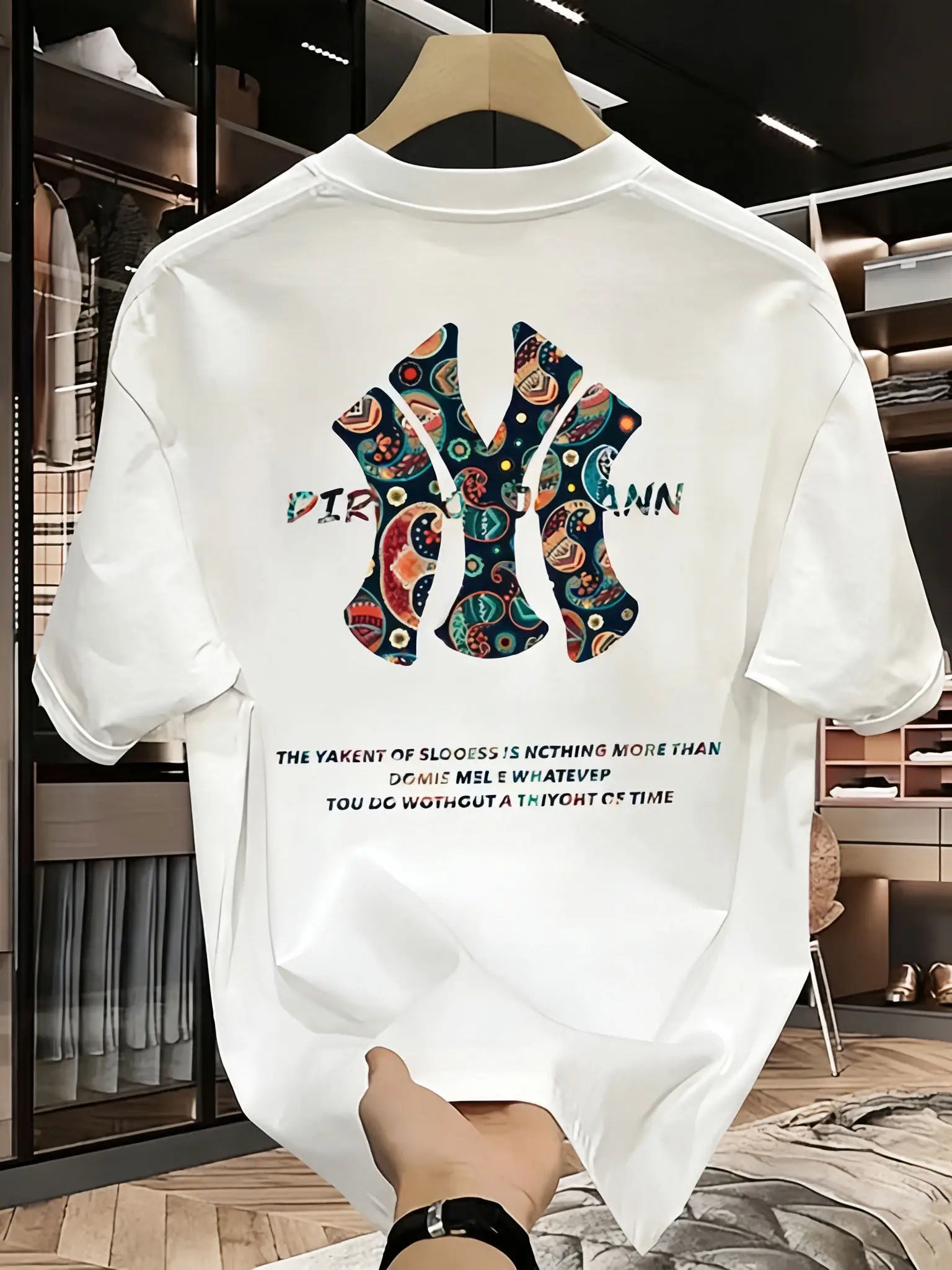 Men's Loose-Fit Printed Cotton T-Shirt — Breathable Summer Tee