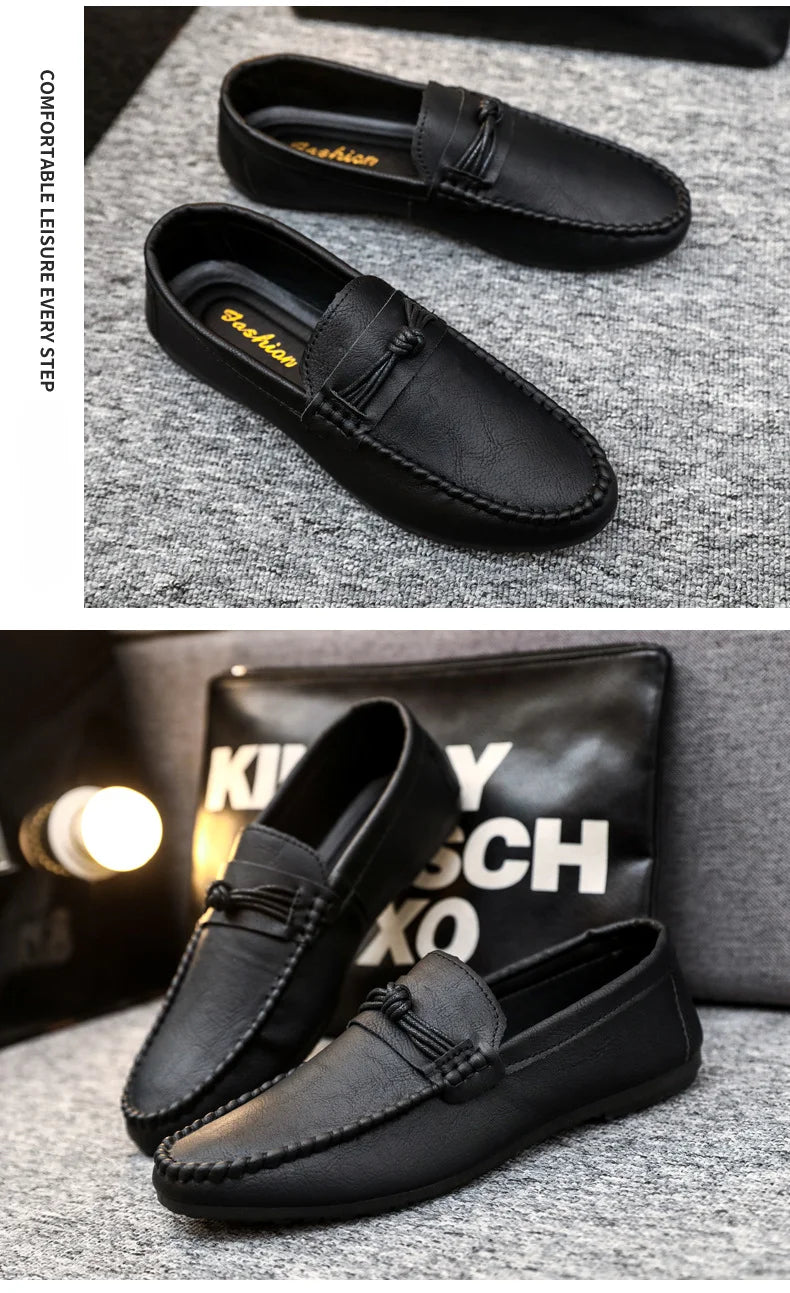 Men's Slip-On Moccasin Driving Shoes — Comfortable Casual Loafers
