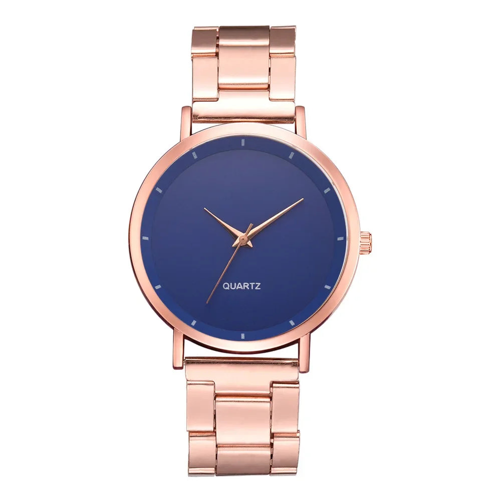 Women's Rose Gold Fashion Quartz Watch — Stainless Steel Business Wristwatch