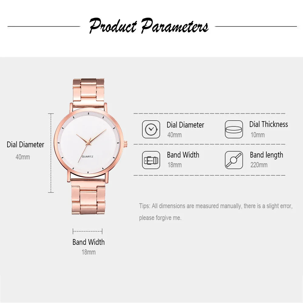 TrenLux Wear Women's Rose Gold Stainless Steel Fashion/Business Quartz Wristwatch TrenLux Wear