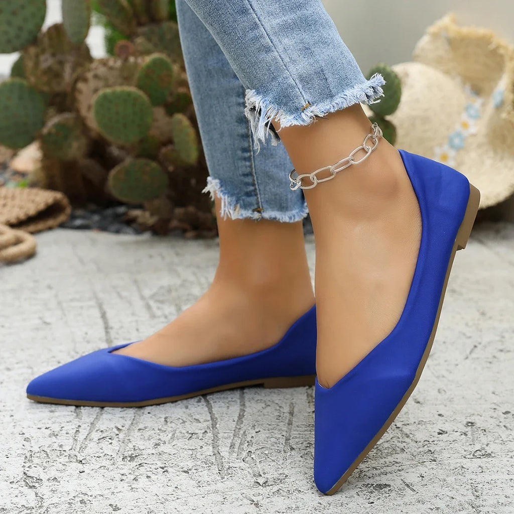 Women's Ballet Flat Slip-On Shoes — Lightweight Comfortable Work Shoes (Plus Size)