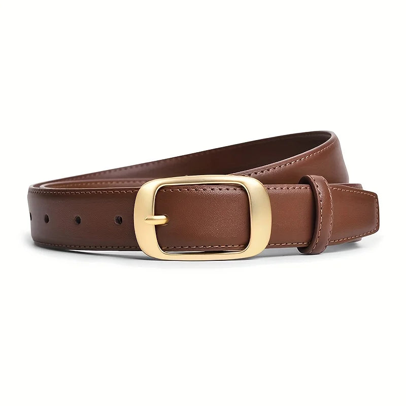 Women's PU Leather Belt — Alloy Metal Pin Buckle Fashion Strap for Jeans