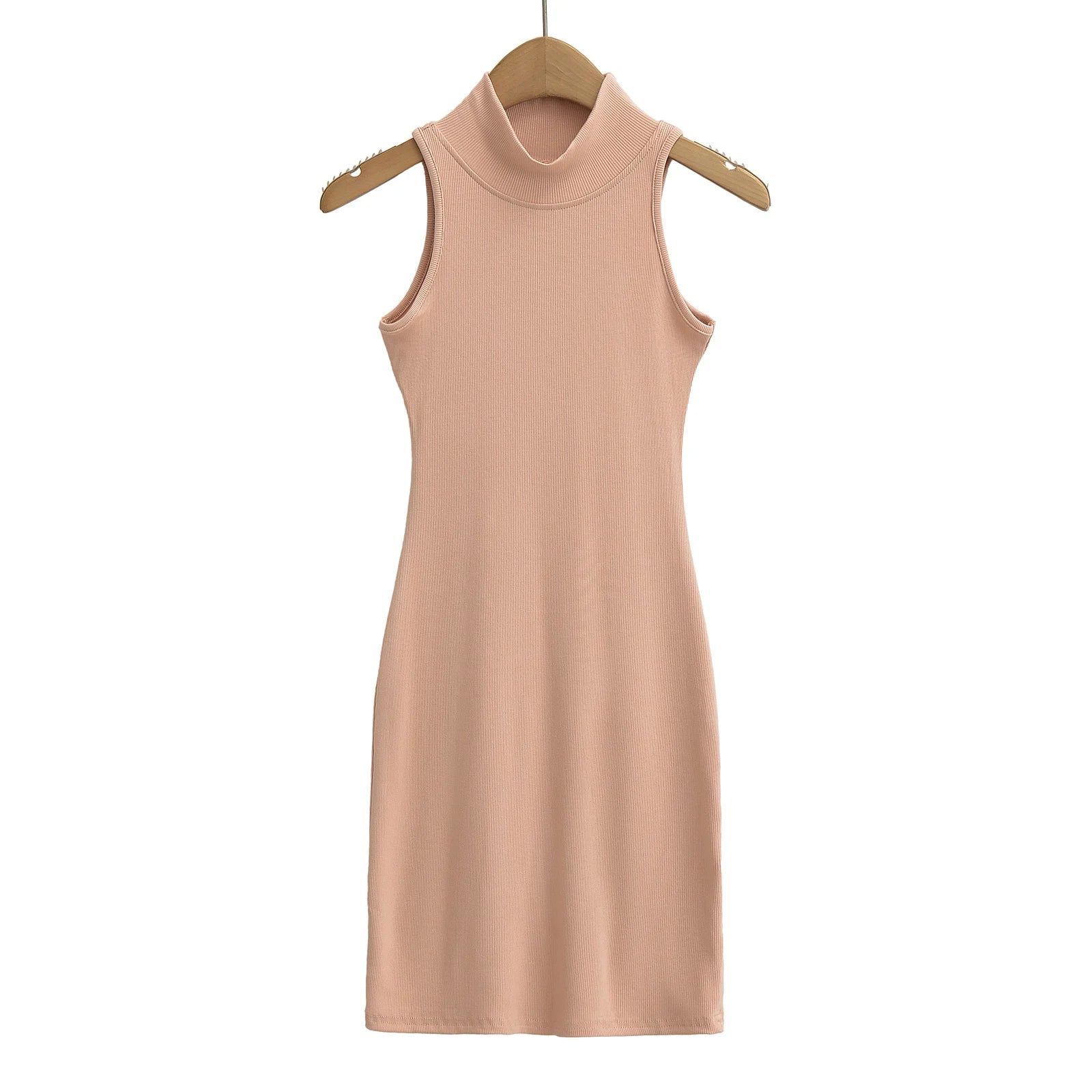 Women's Turtleneck Knit Bodycon Ankle-Length Maxi Dress