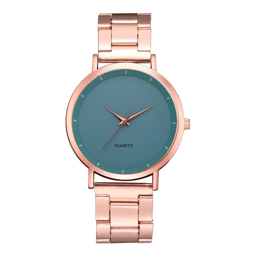 Women's Rose Gold Fashion Quartz Watch — Stainless Steel Business Wristwatch