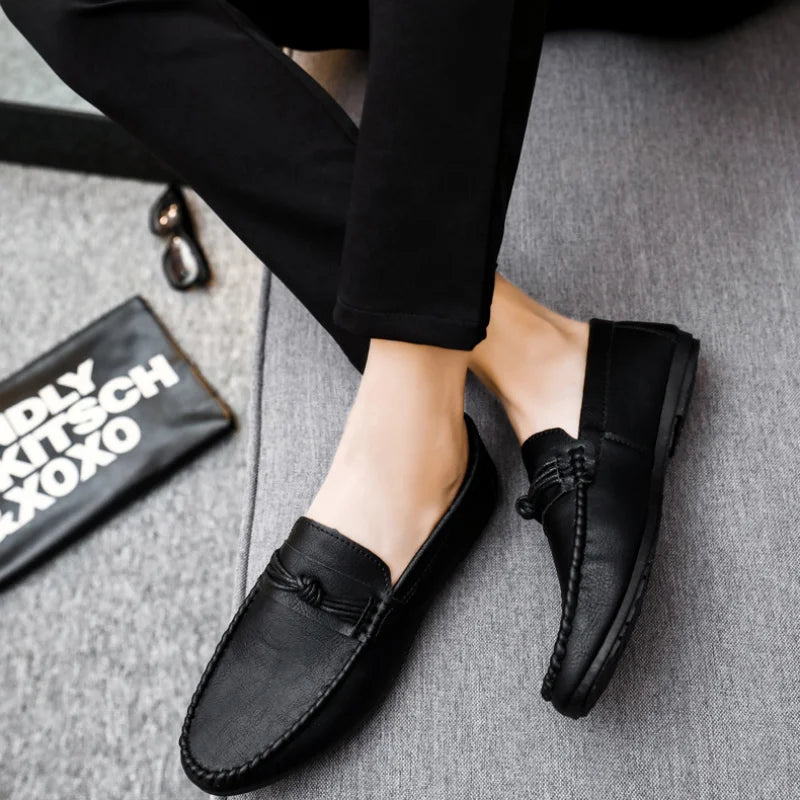 Men's Slip-On Moccasin Driving Shoes — Comfortable Casual Loafers