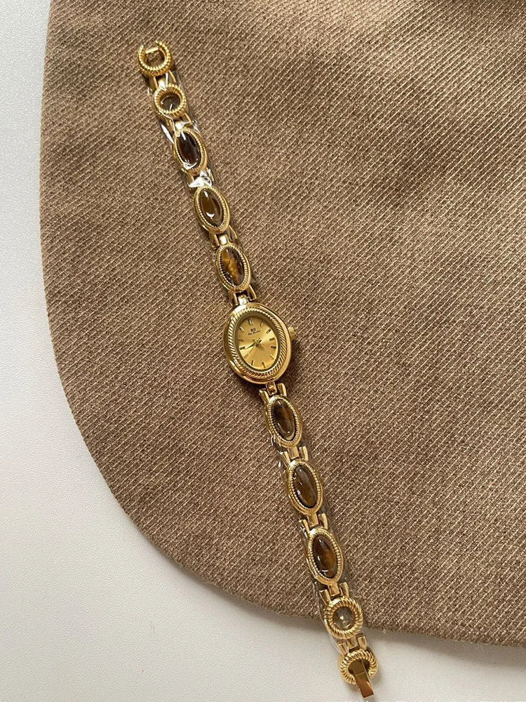 Women's Luxury Jade Green Jewelry Bracelet Quartz Dress Wristwatch